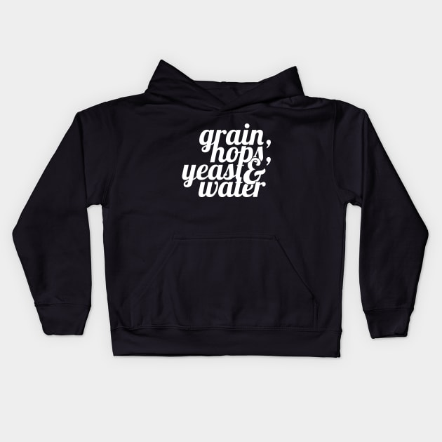 The Home Brewer's Ingredient List Kids Hoodie by NeonSunset